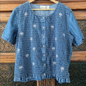 Fashion Bug Embroidered Denim Top